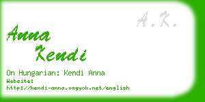 anna kendi business card